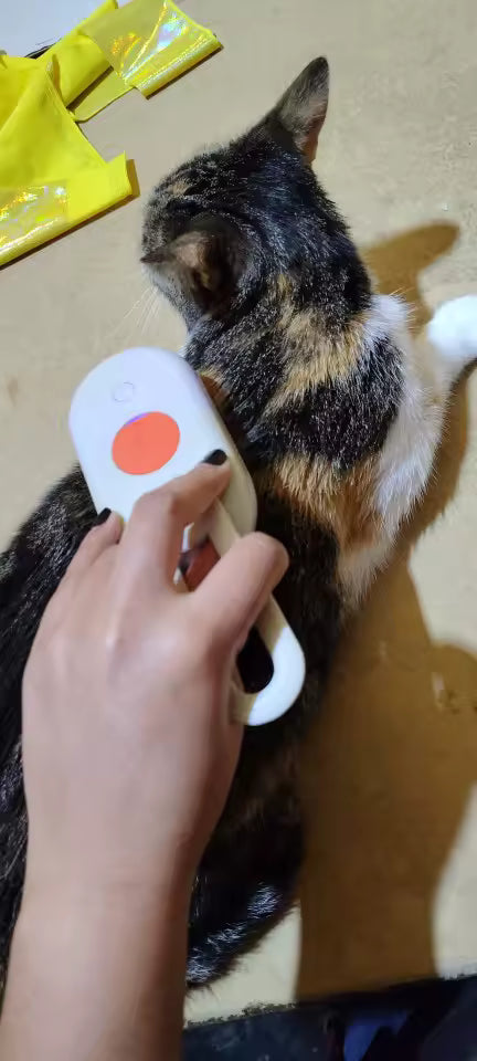 Cepillo a vapor 3 en 1 para mascotas. - “3-in-1 Steam Brush for Pets” .