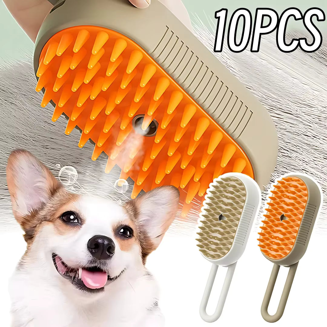 Cepillo a vapor 3 en 1 para mascotas. - “3-in-1 Steam Brush for Pets” .