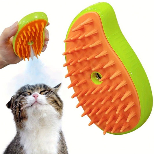 Cepillo a vapor 3 en 1 para mascotas. - “3-in-1 Steam Brush for Pets” .